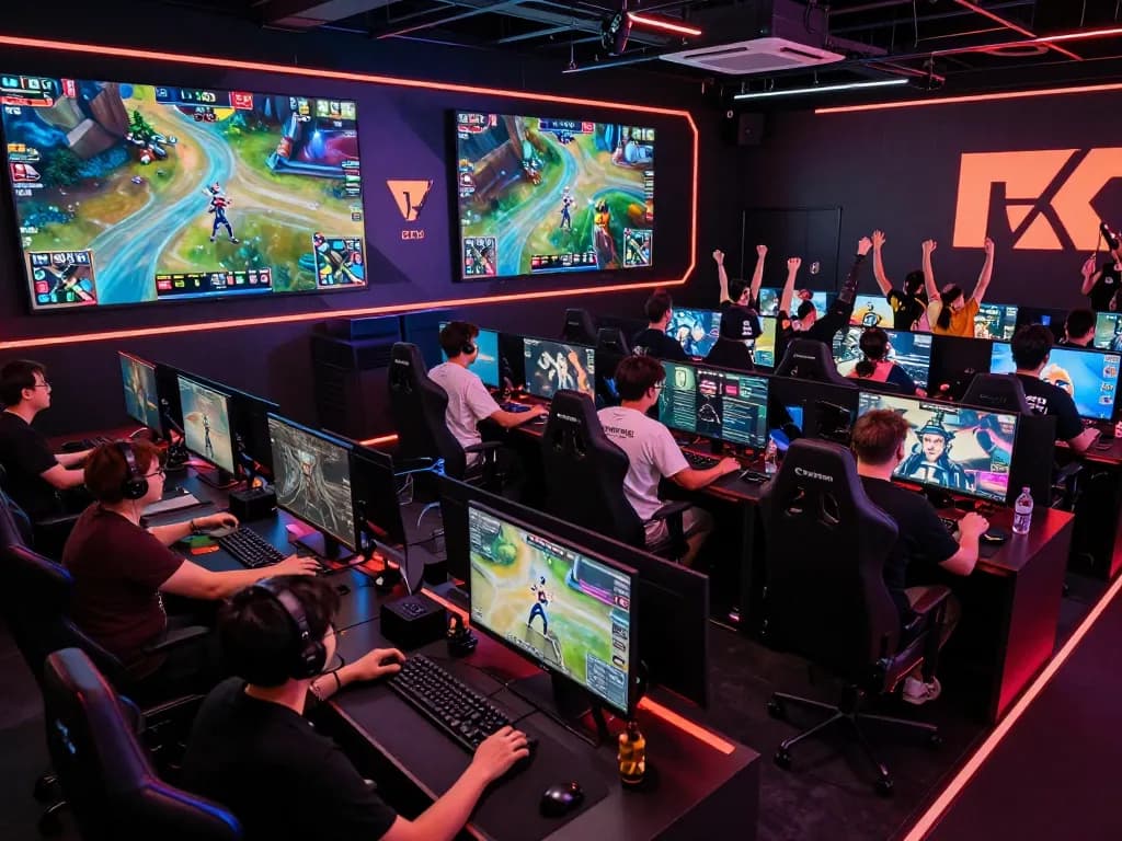 Viewers cheering for their favorite esports teams while enjoying live matches on OKWIN TV.