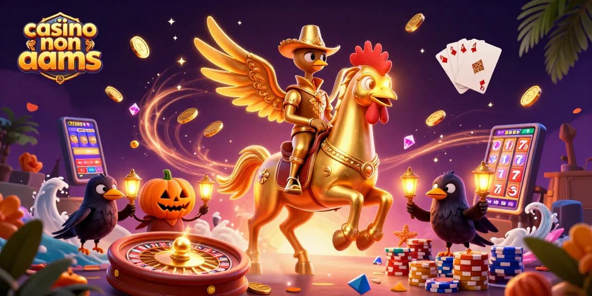 Gioca nei casino non AAMS con il gallo d'oro in un'illustrazione 3D ricca di dettagli e magia.