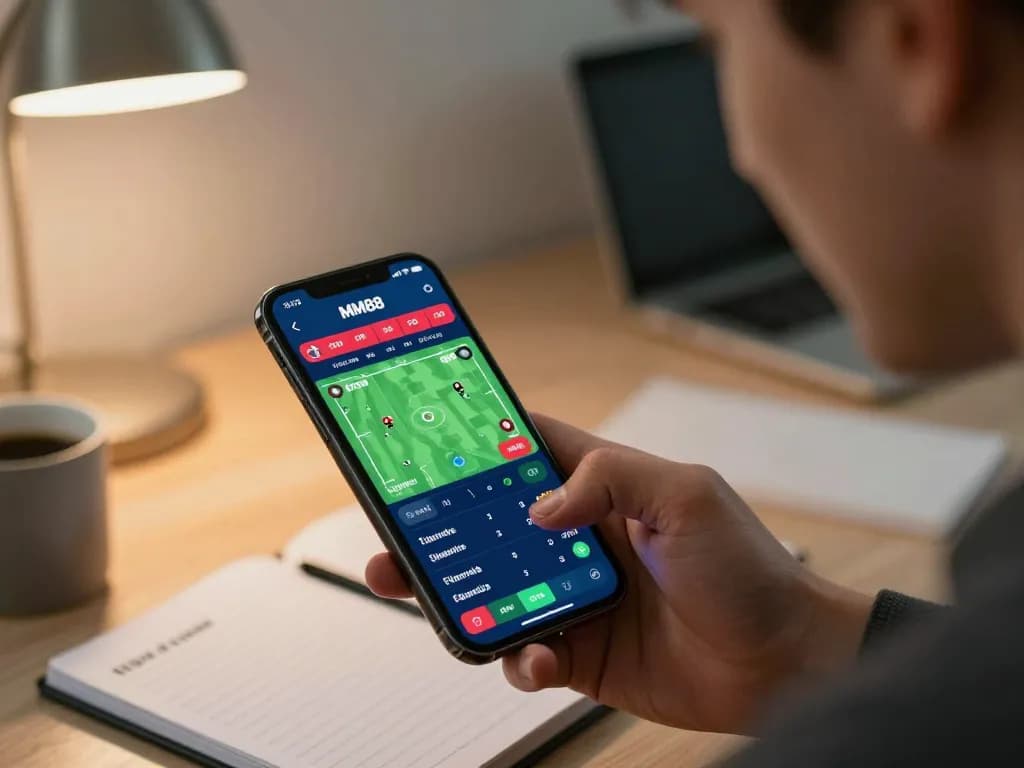 Engaged user placing bets on the MM88 app with live sports odds visible on smartphone