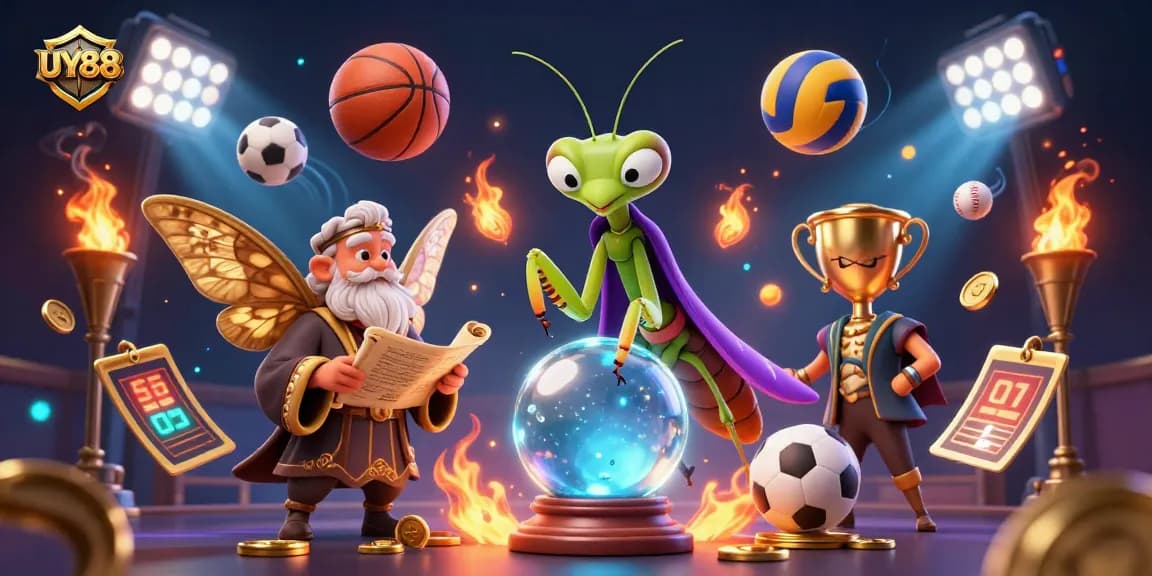 Experience thrilling gameplay at UY88 with vibrant 3D casino characters and dynamic sports betting elements.