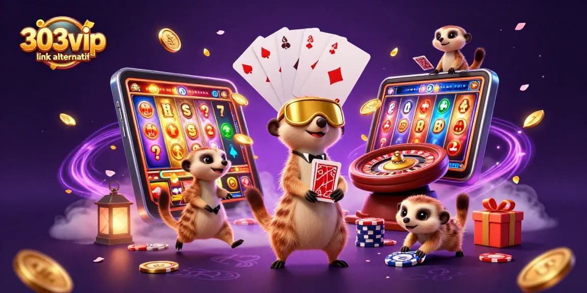 Experience thrilling wins at 303vip link alternatif with cartoon meerkat characters in a vibrant casino.