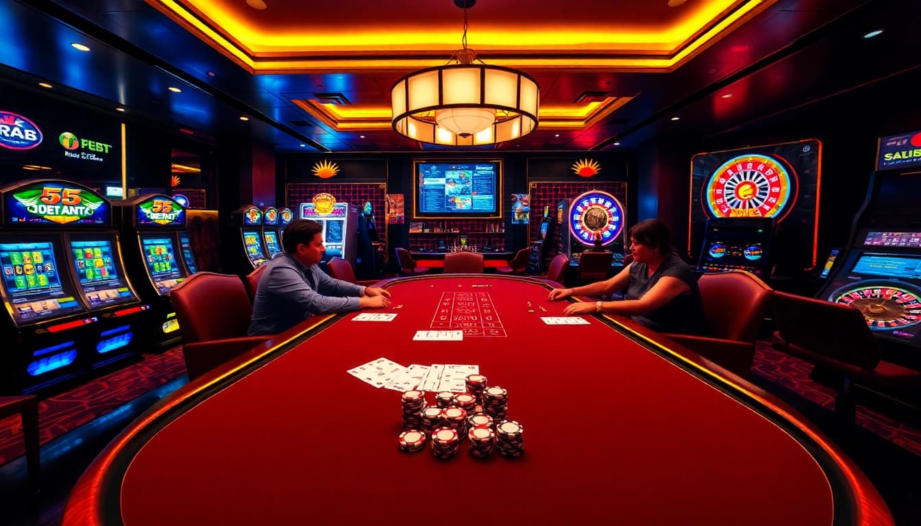 Experience the excitement of gambling at https://uk88.za.com/ with a vibrant casino scene featuring poker and roulette.