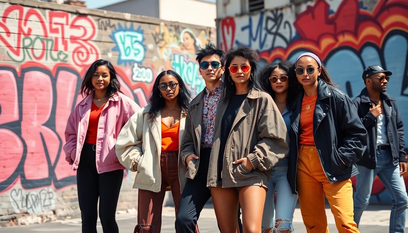 Stylish models showcasing diverse Fashion trends in an urban setting.
