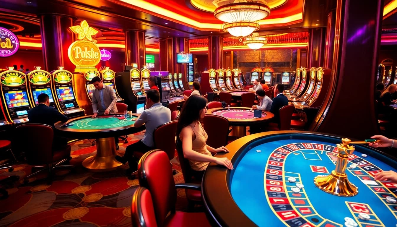 Experience the thrilling gameplay at NHÀ CÁI UU88 with vibrant casino tables and exciting slot machines.