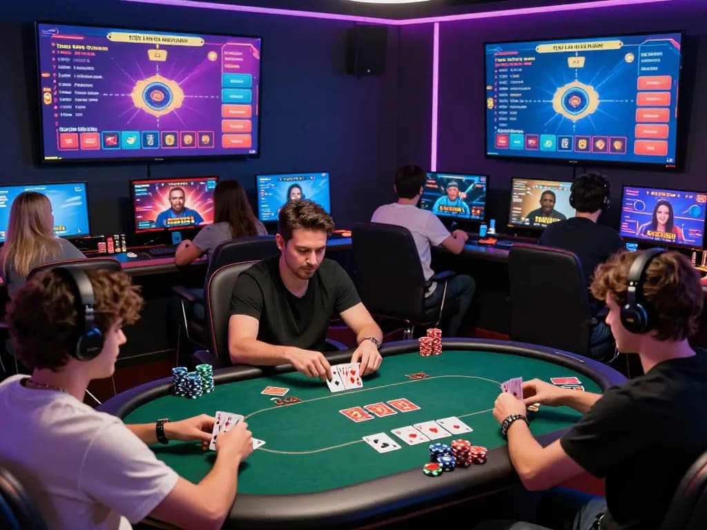 Engaged players participating in Game bài at a lively online casino environment.