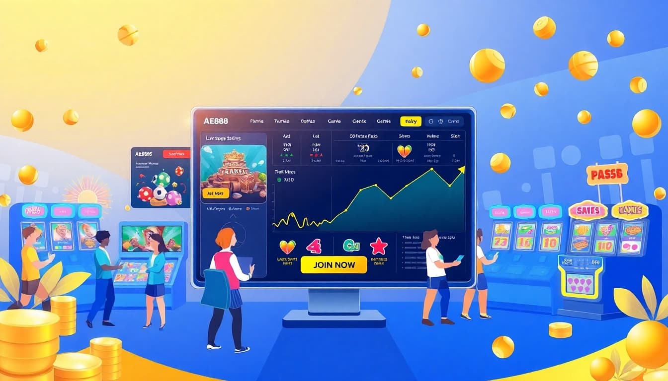 Interactive gaming scene showcasing Trang chủ AE888 platform with vibrant betting options.