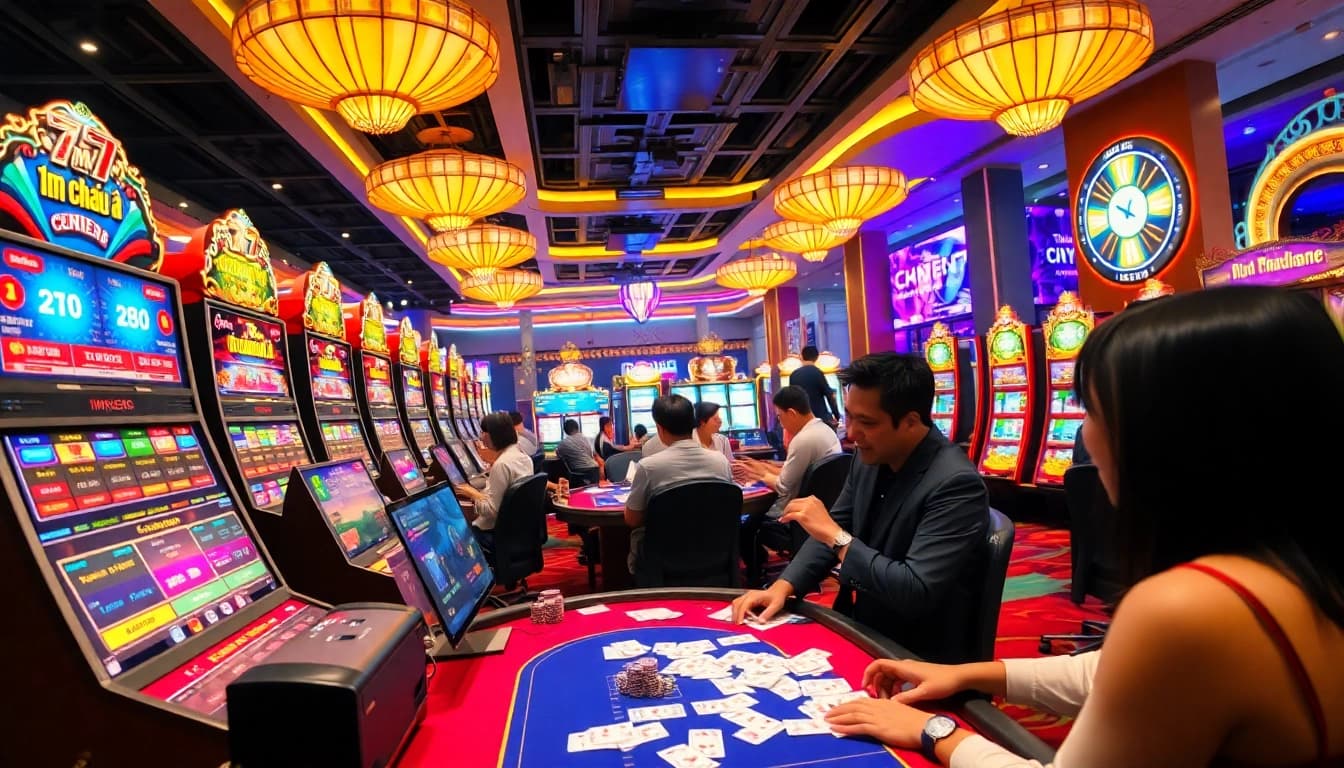 Engaging players with 7m châu á on vibrant casino tables and online interfaces.