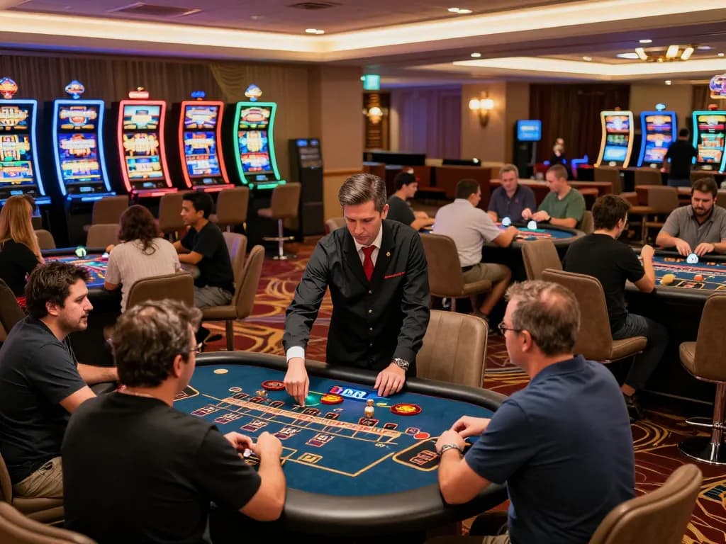 Players engaging in strategic gameplay at DN88, showcasing an upscale casino atmosphere.