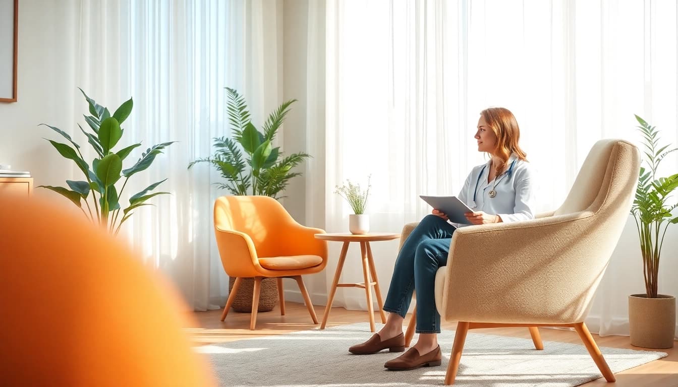 Donna Morgan Counselling session in a calming environment with a therapist and client.
