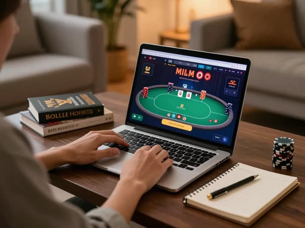 Engaging in online poker strategy at https://vtr88.co/ with a professional yet cozy setup.