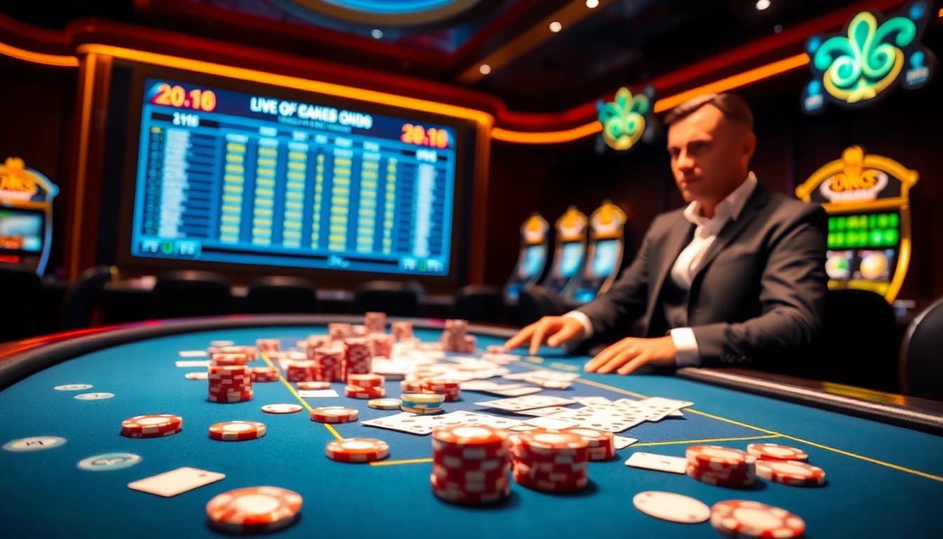 Luck8's interactive online casino experience showcasing professional dealers and vibrant gambling atmosphere.