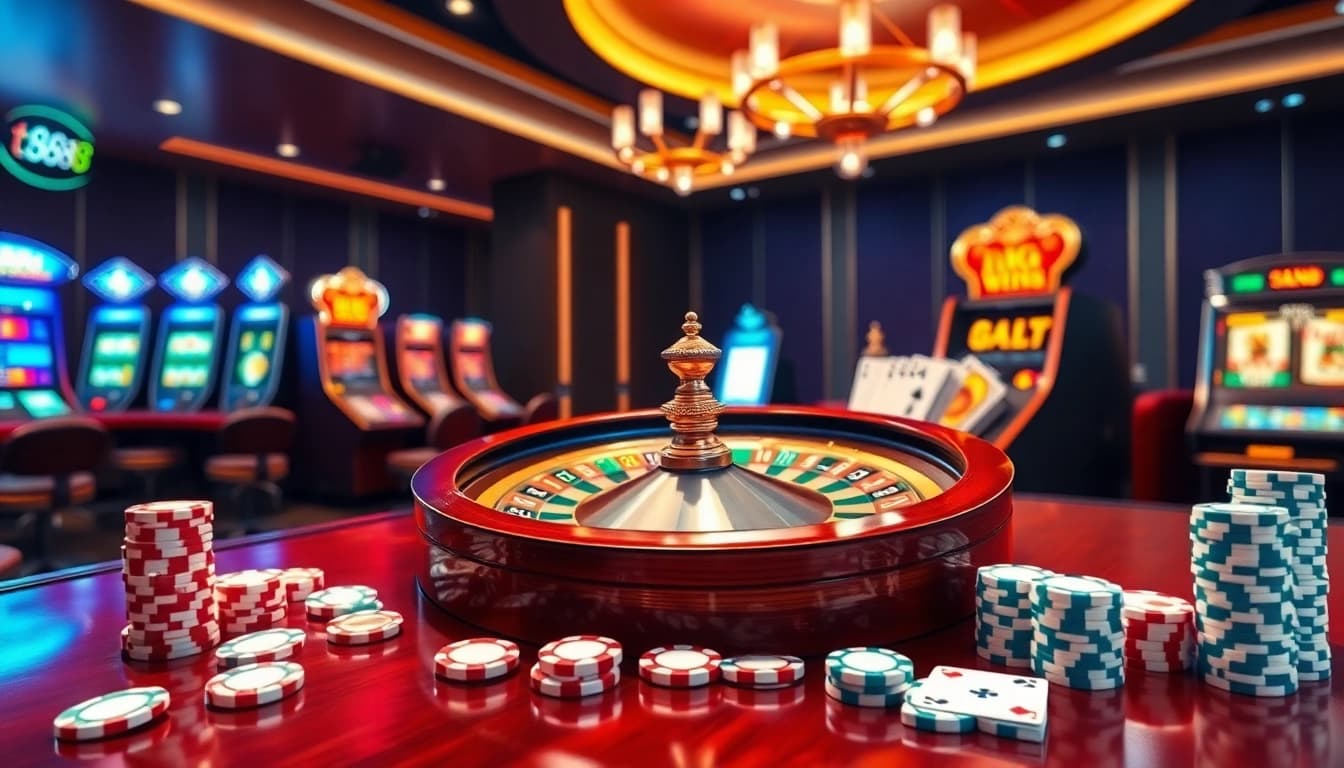A thrilling moment at TT88.de.com showcasing intense casino action with vibrant roulette and poker elements.