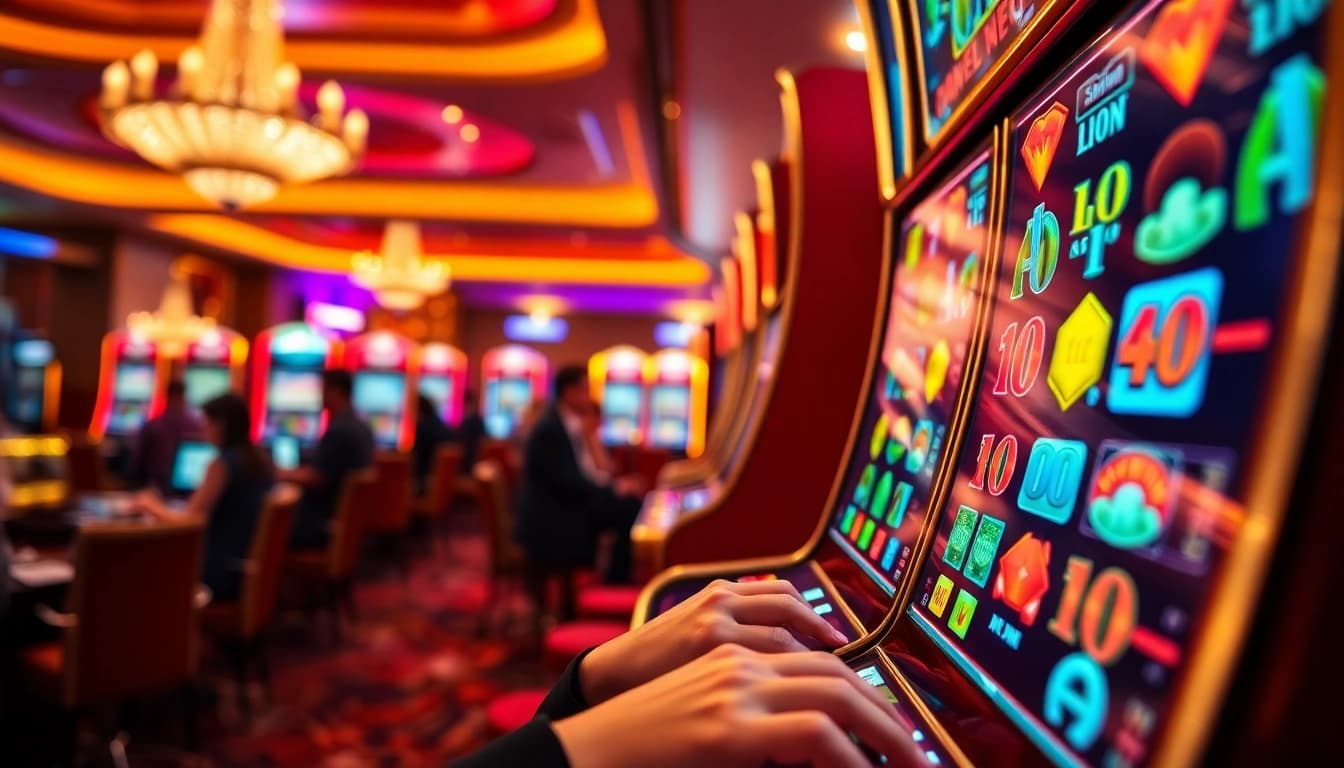 Permainan slot88 yang menarik dengan mesin slot yang megah dan pemain bersemangat.
