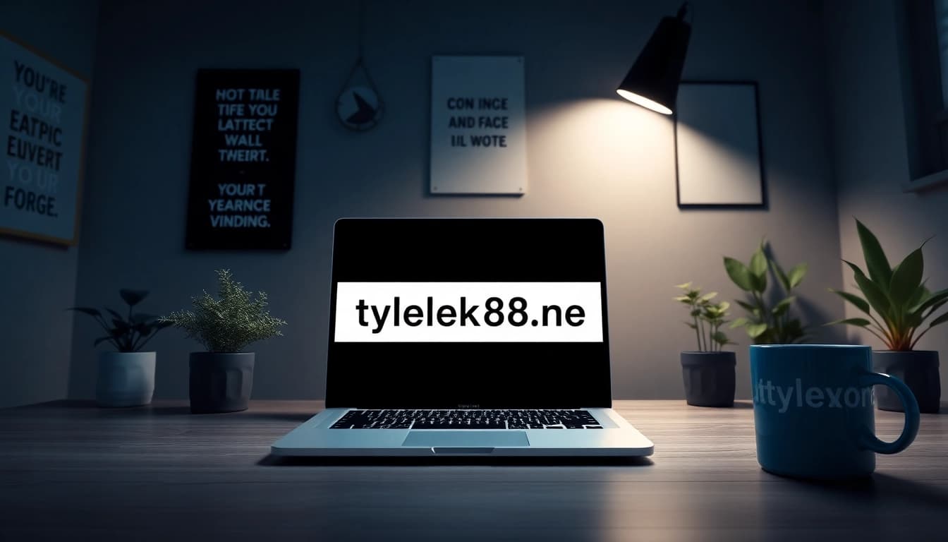 Explore a modern digital workspace showcasing tylelekeo88.me on a sleek laptop, inspiring productivity and innovation.