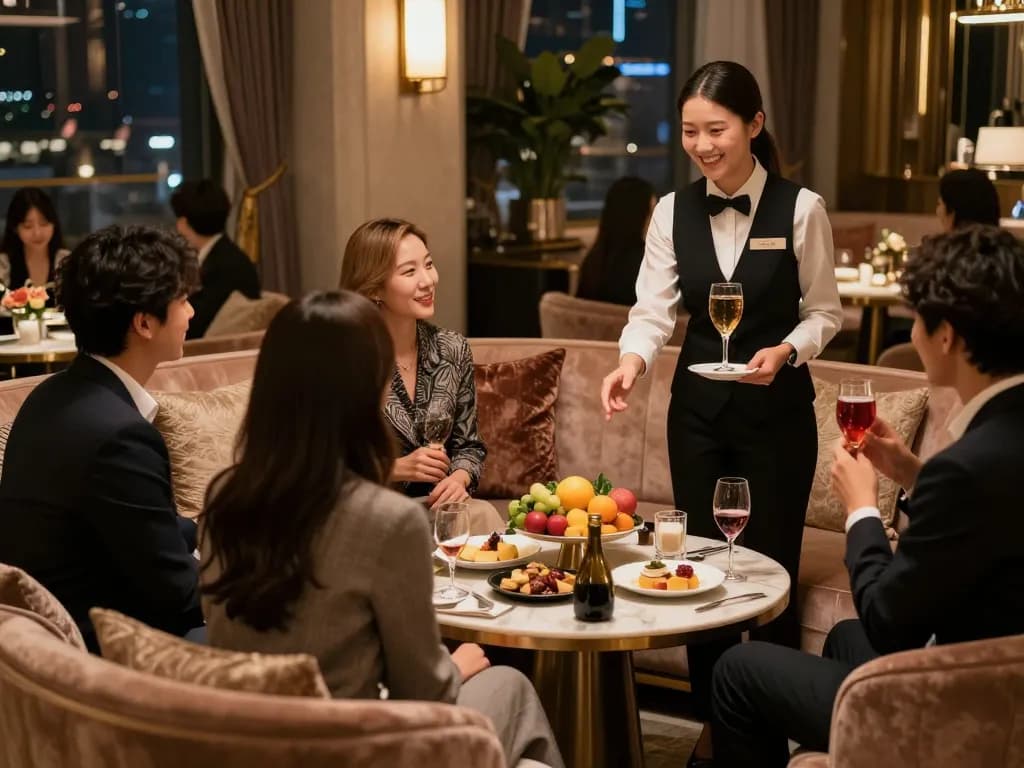 Experience luxury and sophistication at 강남쩜오, where stylish guests enjoy top-notch service in a premium entertainment venue.