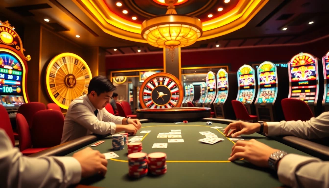 Experience the thrill of gambling with https://23win.cooking/ as players engage in an intense poker game.
