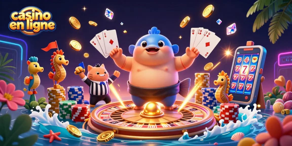 Jouer au casino en ligne avec des personnages animés dans une scène colorée