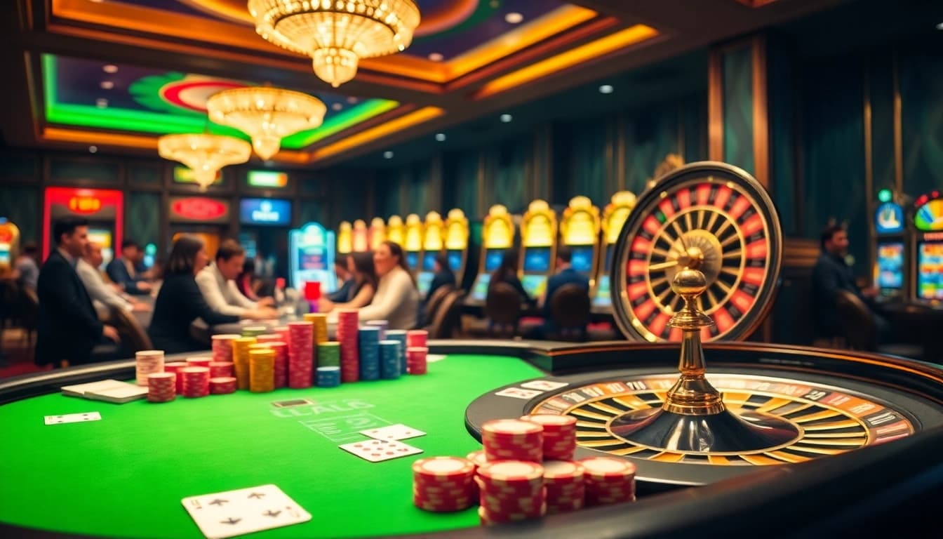 Players enjoying blackjack at lv88.team in a luxurious casino setting.
