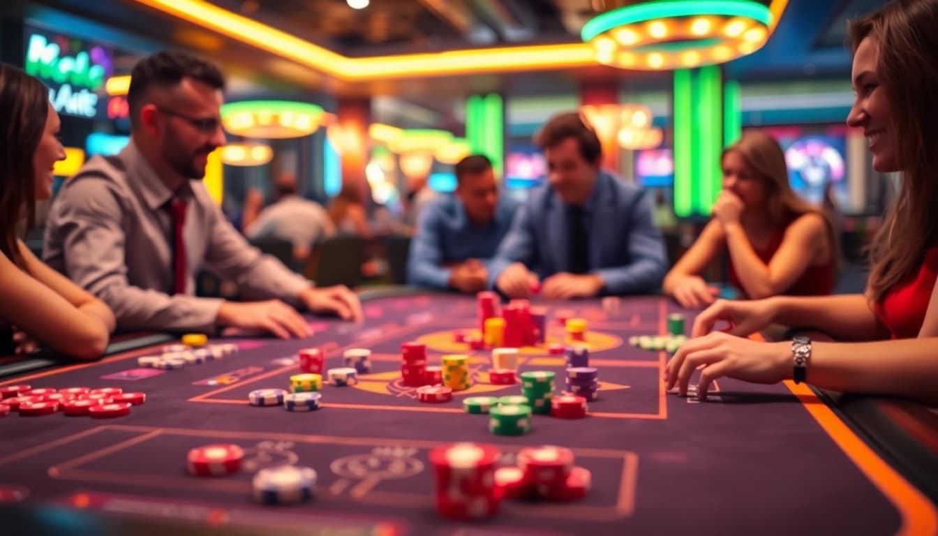 Spieler in einem Online-Casino setzen auf Gewinne beim Online Casino Spielen.