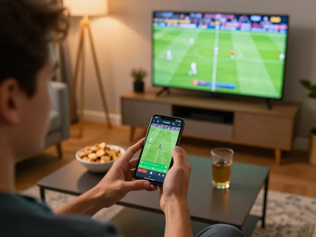 Engaged user placing live bets on mm88 app during an exciting sports match.