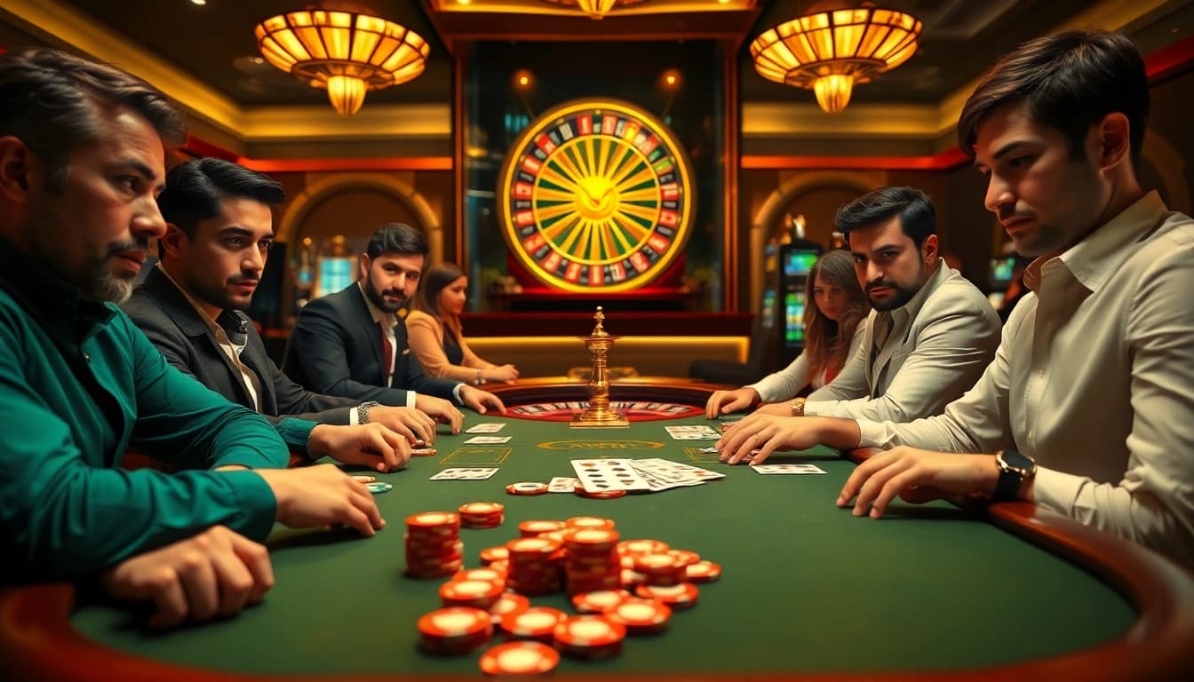 Exciting poker game at ww88 casino showcasing players strategizing their next big win.