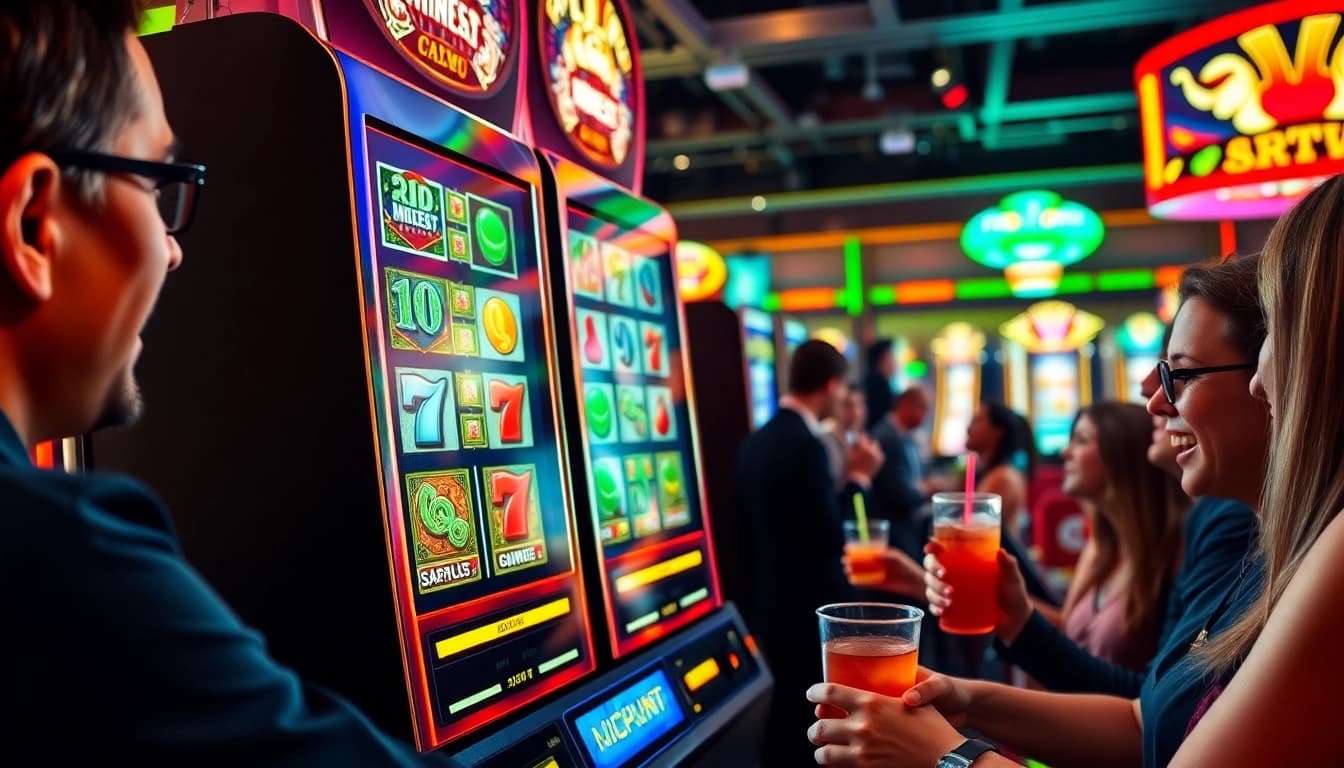 Slot gacor displayed on an exciting slot machine surrounded by enthusiastic players.