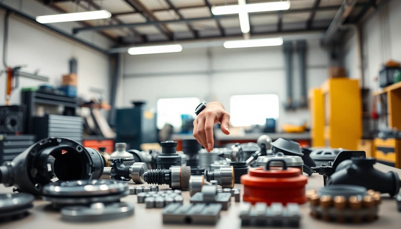 Assessing OEM Replacement parts in a professional automotive workshop.