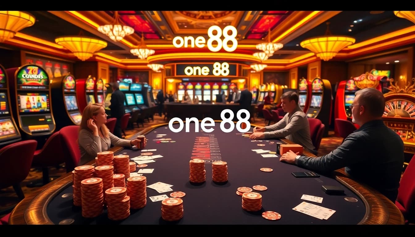Experience excitement at the one 88 casino with players immersed in thrilling poker action.