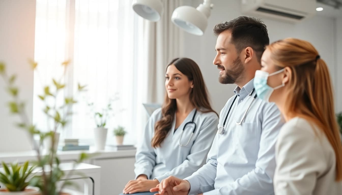 Beratung zur Kirkegaard Aesthetics in einer modernen Klinik, die Vertrauen und Professionalität ausstrahlt.
