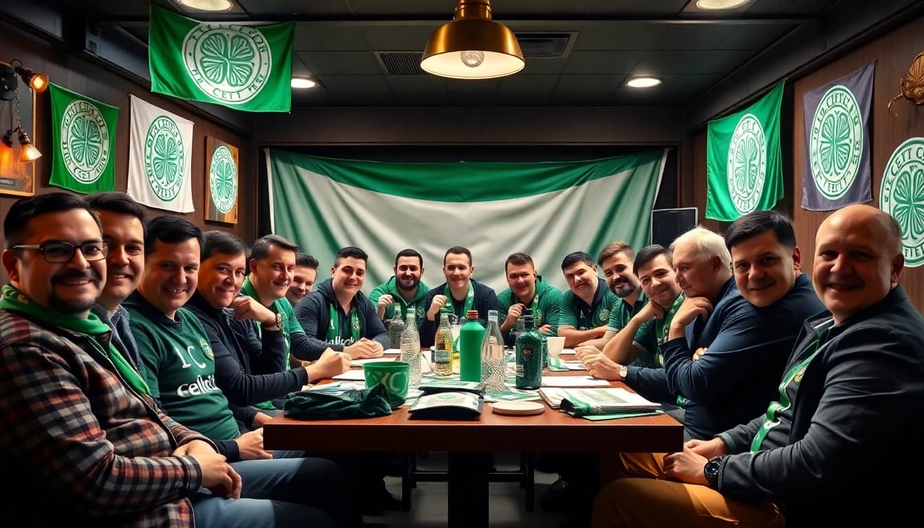 CSC Hamburg: Engaged supporters enjoying a lively meeting at a Celtic community event.