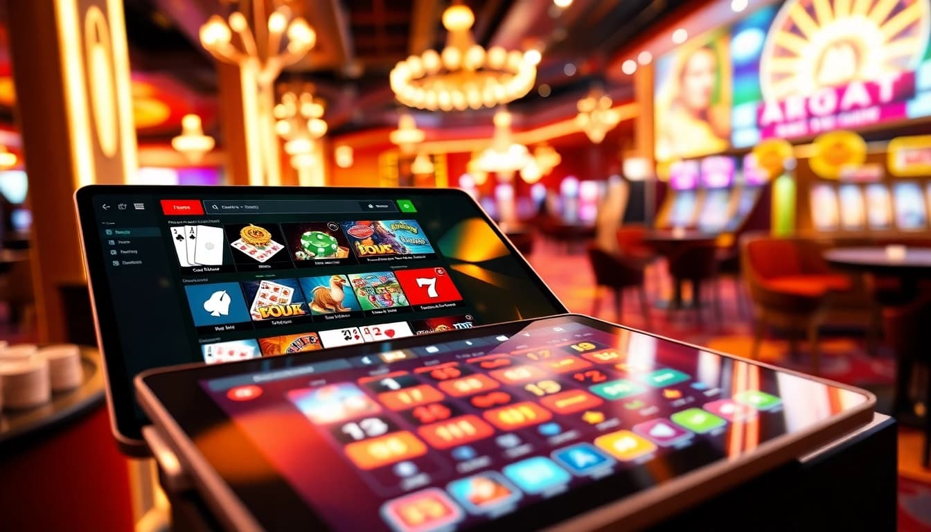 Engaging visual representation of an Online casino Uk, featuring a vibrant digital gaming interface.