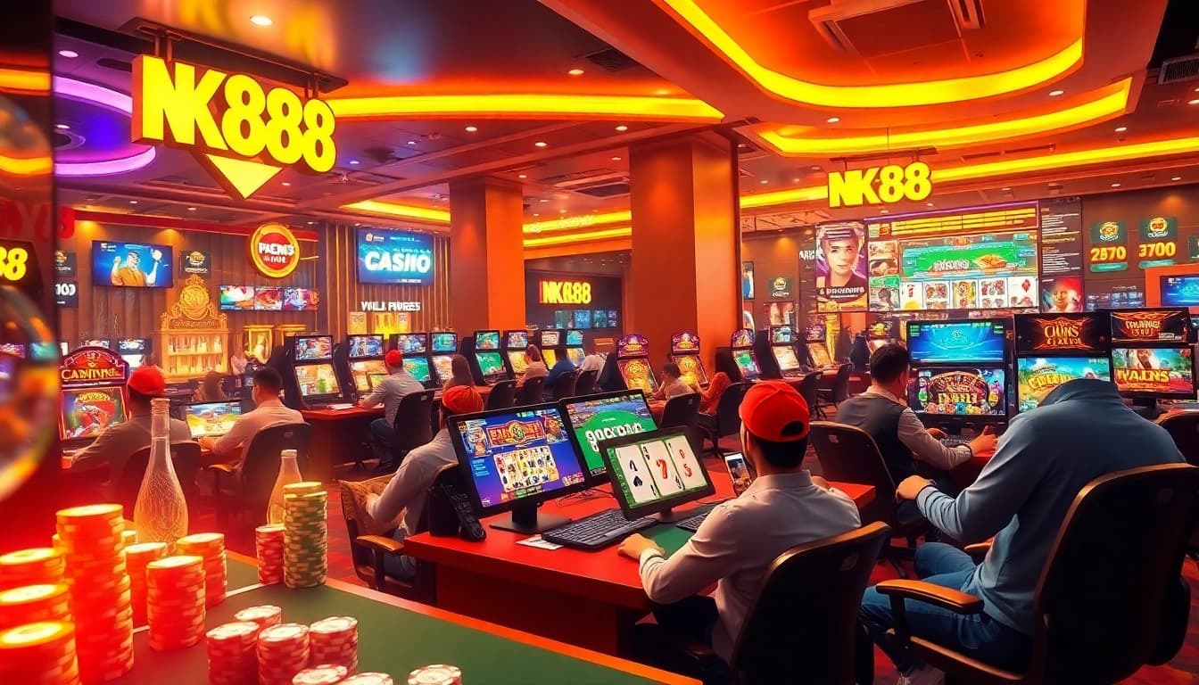 Engaging gaming scene featuring NK88's diverse online casino offerings designed to attract users in 2026.