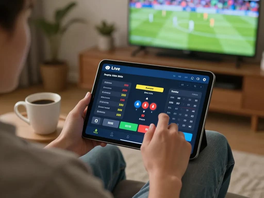 KQBD user placing a bet on an online sports betting platform while watching a match live.