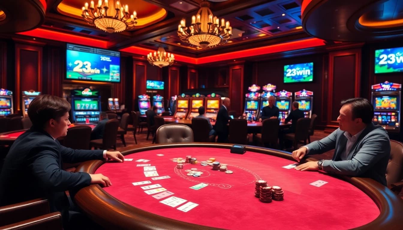 Casino excitement unfolds as players embrace the thrill of 23win poker tables.