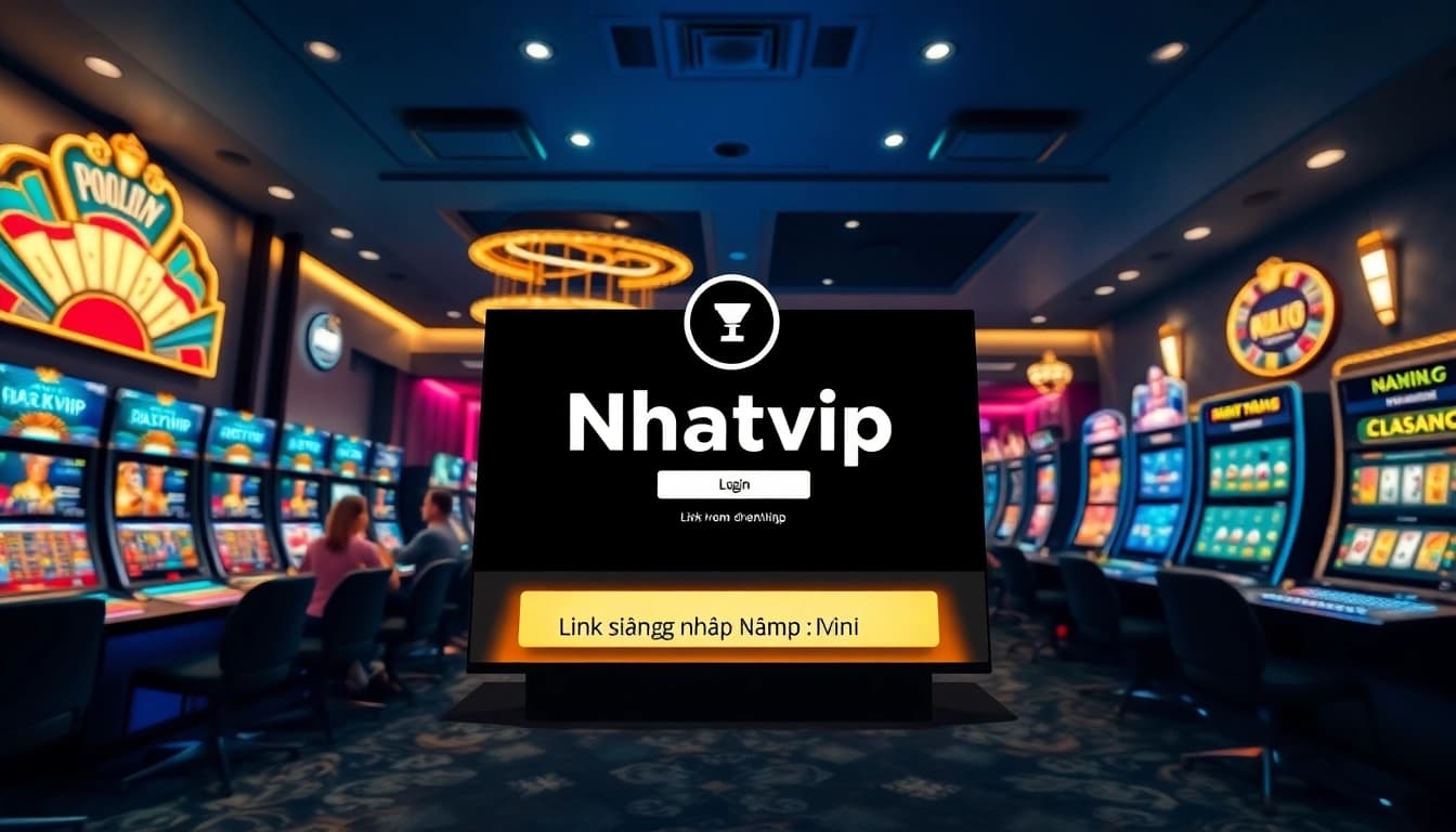 Experience the excitement of online gaming with Link đăng nhập Nhatvip, showcasing a vibrant gambling environment.