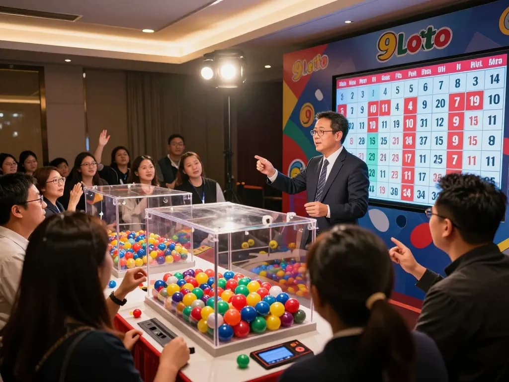 Check the latest 9 lotto 4d result during a live lottery draw with an excited audience