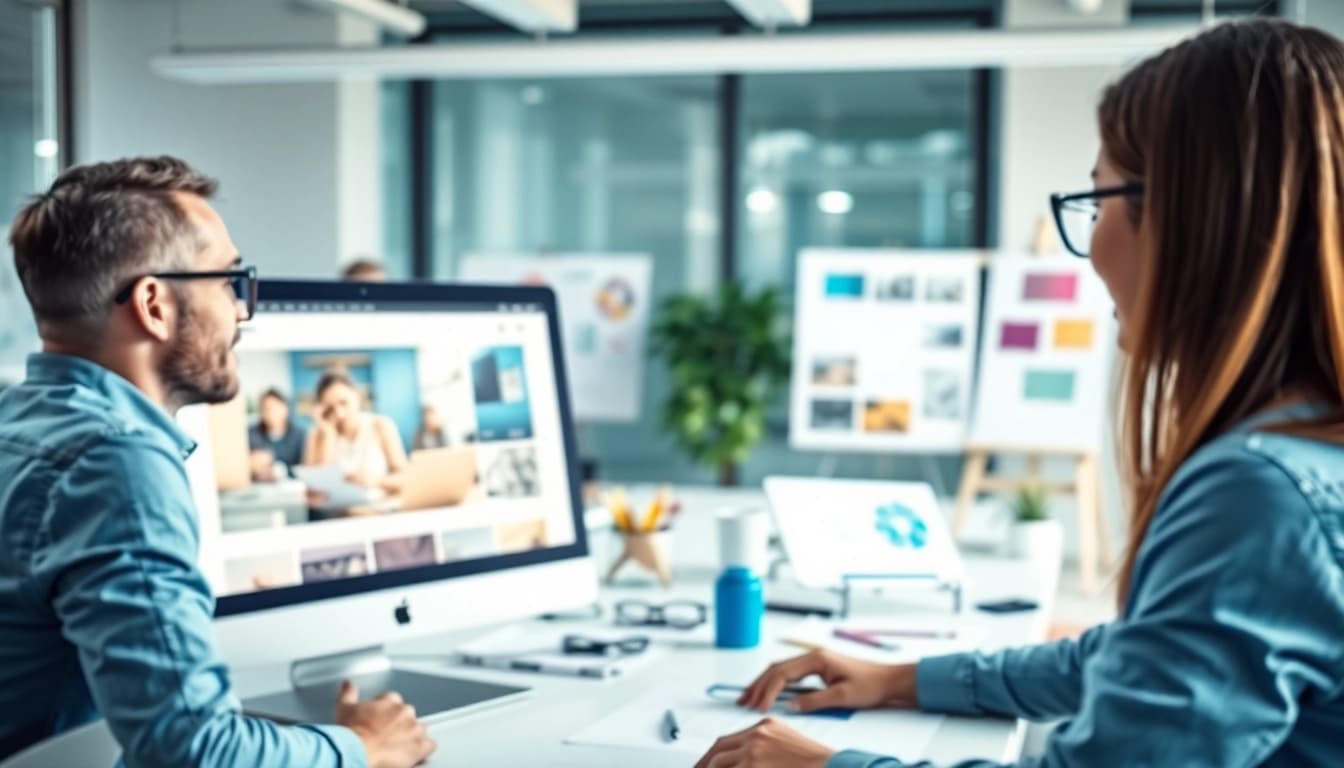 Creating a stunning Website design Hereford with a modern and collaborative design studio environment.