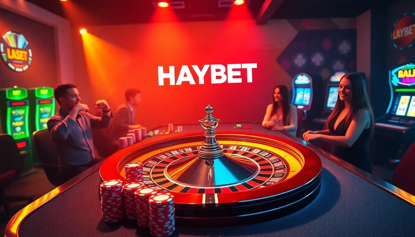 HAYBET players enjoying intense gameplay at our premium casino table with vibrant visuals.