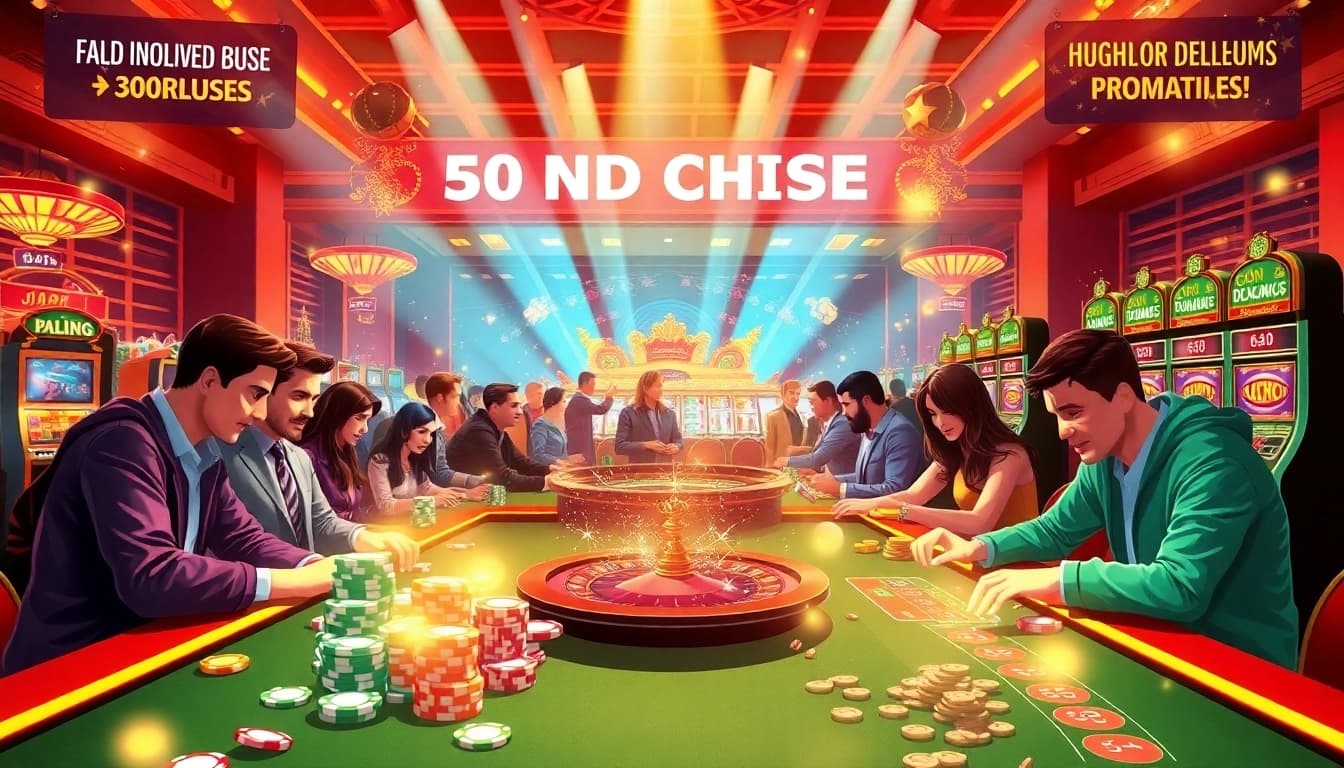 Engaging players experiencing exciting casino bonuses in a vibrant casino setting.