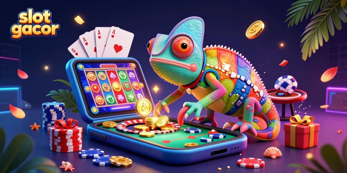 Experience high-energy play with slot gacor in this vibrant chameleon casino scene.