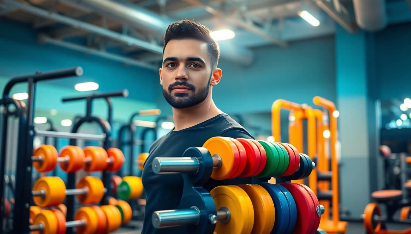 Découvrez instasupertonio.fr, un rack de musculation professionnel dans une salle de sport moderne.