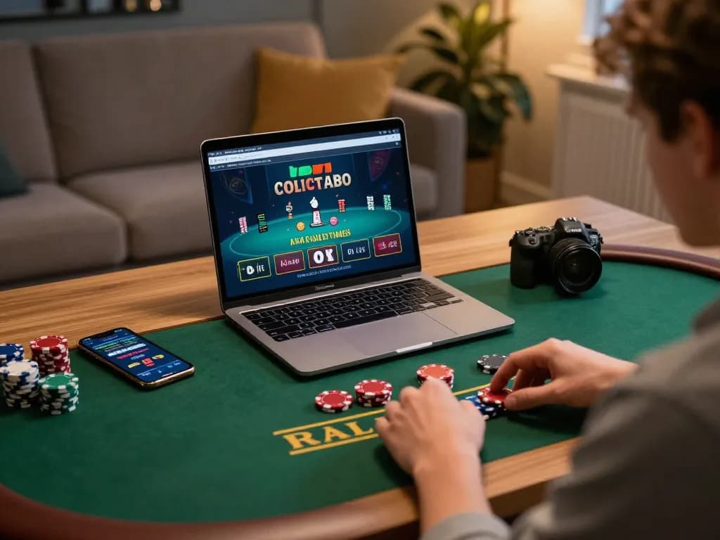 Player strategizing with 5679 chips during an intense live blackjack session online