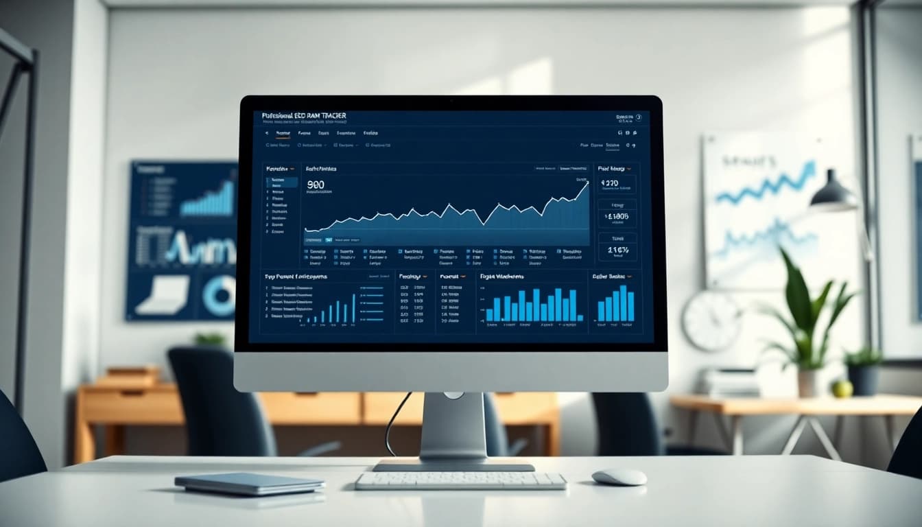 Track performance effectively with an SEO Rank Tracker dashboard in a modern workspace.
