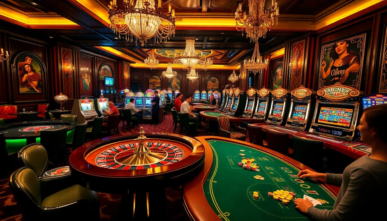 Experience the thrilling excitement of Fun88 with players engaging at luxurious casino tables.