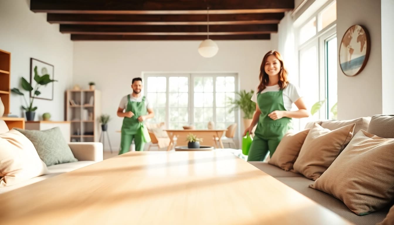 Experience eco-friendly cleaning services at https://ecocleanellies.com with our friendly team in action.