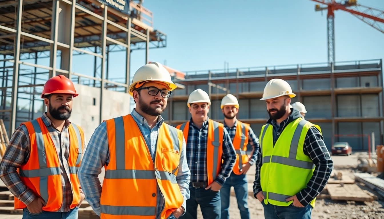Skilled New Jersey Commercial General Contractor leading a construction team on-site.