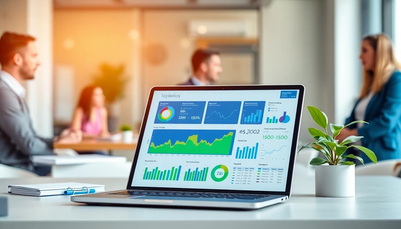 Illustration of the 1cplatform digital interface featuring vibrant analytics and user navigation.