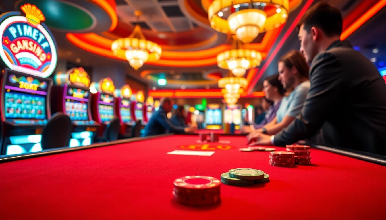 Menjalankan permainan poker yang menarik di bbni4d dengan suasana kasino yang menyala.