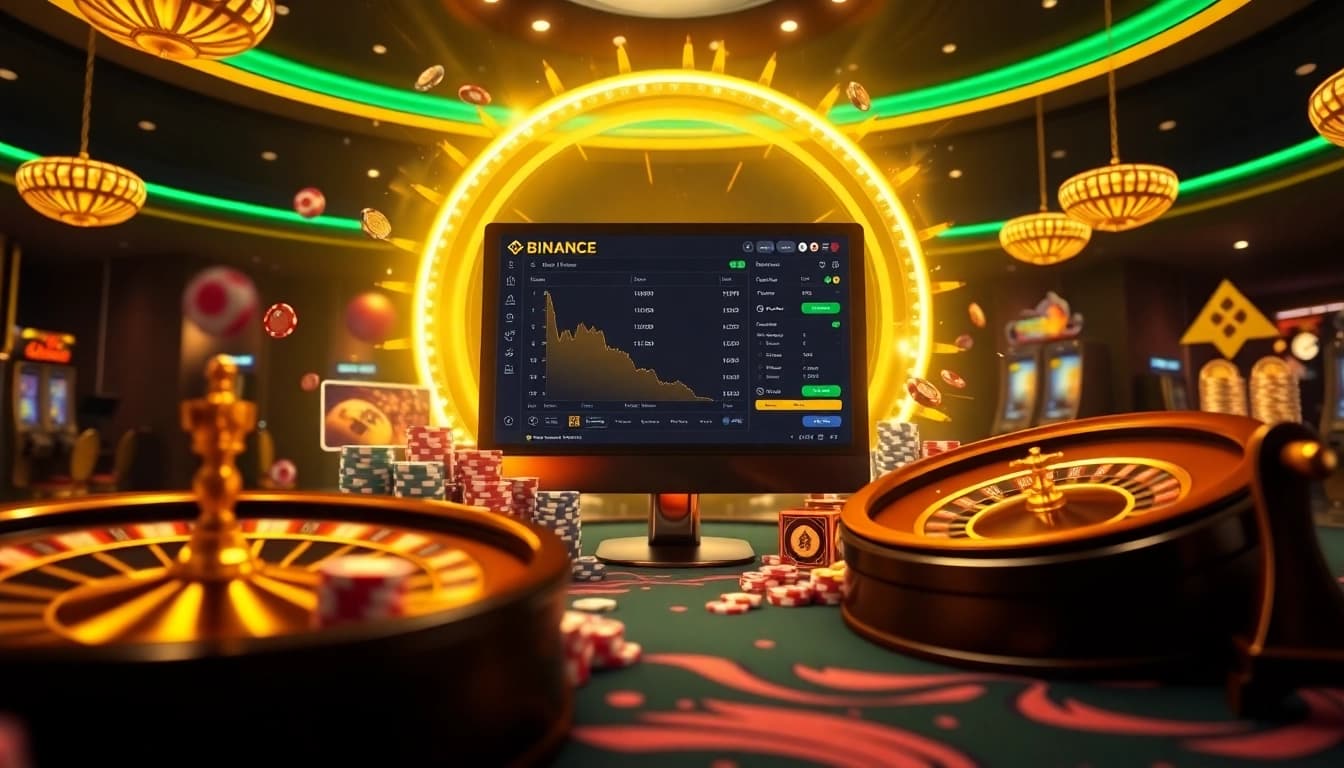 Engaging visual of 바이낸스 회원가입 in a vibrant casino setting illustrating excitement.