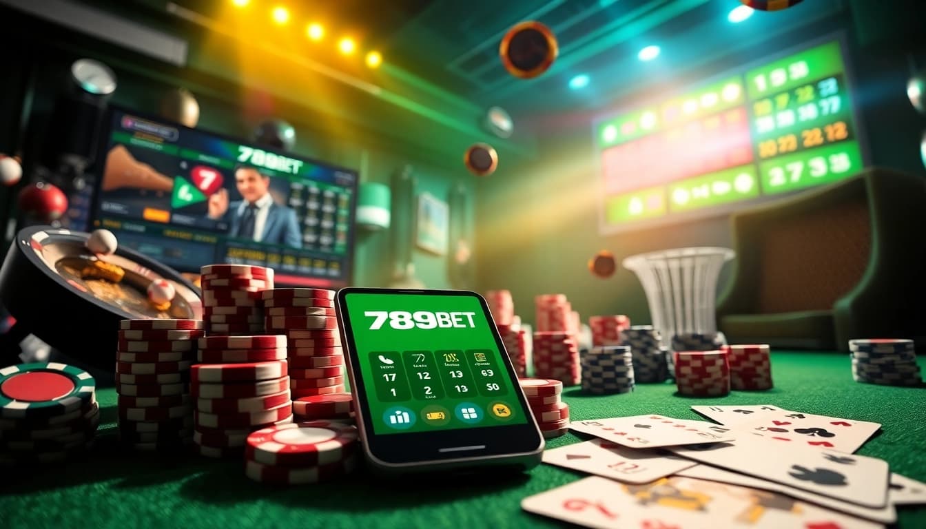 Immersive scene showcasing online gambling excitement at https://789beta2.com/, featuring digital interfaces and gaming elements.